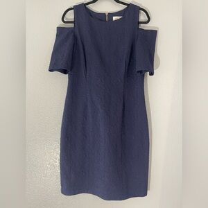 Eliza J-Size 12- Navy shoulder exposed-short sleeve dress